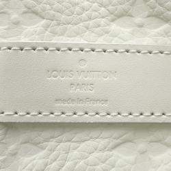 Pre Owned Louis Vuitton Handbag Monogram Taurillon Keepall Bandouliere 25 White