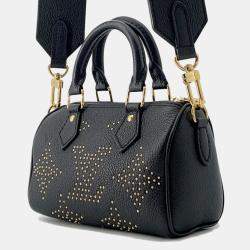 Pre Owned Louis Vuitton Monogram Empreinte Nano Speedy Handbag Black
