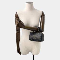 Pre Owned Louis Vuitton Monogram Empreinte Nano Speedy Handbag Black