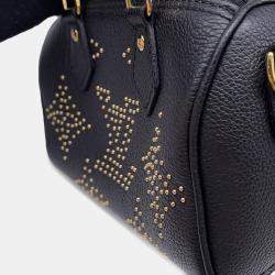 Pre Owned Louis Vuitton Monogram Empreinte Nano Speedy Handbag Black