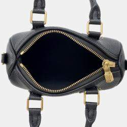 Pre Owned Louis Vuitton Monogram Empreinte Nano Speedy Handbag Black