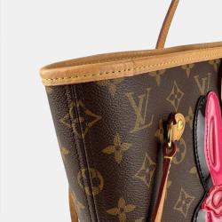 Pre Owned Louis Vuitton Sun Yitian Neverfull Mm Monogram Canvas Shoulder Bag Brown Pink And Gold
