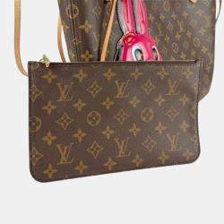 Pre Owned Louis Vuitton Sun Yitian Neverfull Mm Monogram Canvas Shoulder Bag Brown Pink And Gold