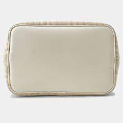 Pre Owned Louis Vuitton Monogram Cotton By The Pool Neo Noe Mm Shoulder Bag Beige White