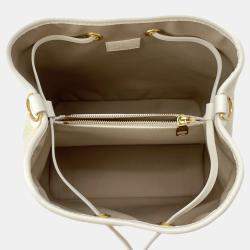 Pre Owned Louis Vuitton Monogram Cotton By The Pool Neo Noe Mm Shoulder Bag Beige White