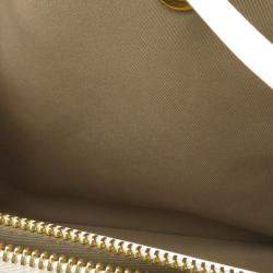 Pre Owned Louis Vuitton Monogram Cotton By The Pool Neo Noe Mm Shoulder Bag Beige White