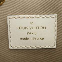 Pre Owned Louis Vuitton Monogram Cotton By The Pool Neo Noe Mm Shoulder Bag Beige White