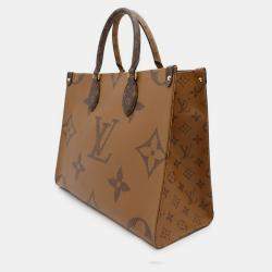 Pre Owned Louis Vuitton Tote Bag Monogram Reverse Giant On The Go MM