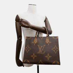 Pre Owned Louis Vuitton Tote Bag Monogram Reverse Giant On The Go MM