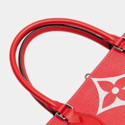 Pre Owned Louis Vuitton Monogram Giant Lv Escale On The Go GM Tote Bag Red Purple Pink Leather