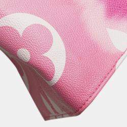 Pre Owned Louis Vuitton Monogram Giant Lv Escale On The Go GM Tote Bag Red Purple Pink Leather