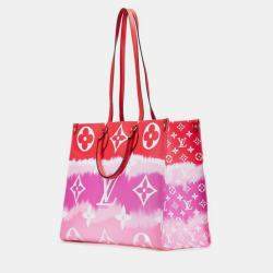 Pre Owned Louis Vuitton Monogram Giant Lv Escale On The Go GM Tote Bag Red Purple Pink Leather