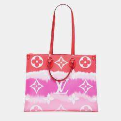 Pre Owned Louis Vuitton Monogram Giant Lv Escale On The Go GM Tote Bag Red Purple Pink Leather