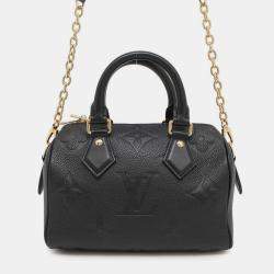 Pre Owned Louis Vuitton Black Monogram Empreinte Speedy Bandouliere 20 Handbag 