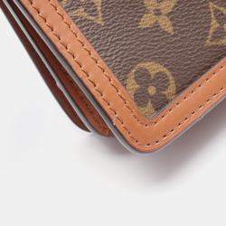 Pre Owned Louis Vuitton Dauphine Mini Shoulder Bag In Coated Canvas And Leather With Monogram Reverse Pattern Brown Beige