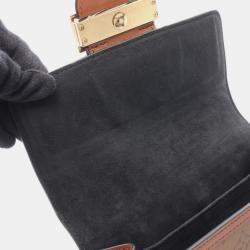 Pre Owned Louis Vuitton Dauphine Mini Shoulder Bag In Coated Canvas And Leather With Monogram Reverse Pattern Brown Beige