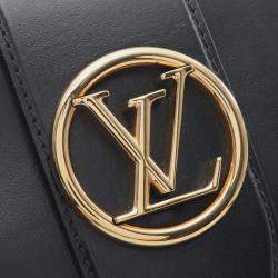 Pre Owned Louis Vuitton LV Pont9 Black Leather Shoulder Bag 