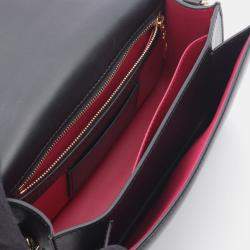 Pre Owned Louis Vuitton LV Pont9 Black Leather Shoulder Bag 