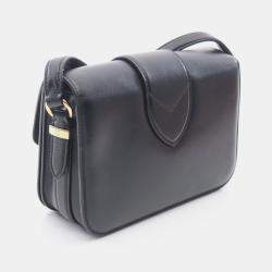 Pre Owned Louis Vuitton LV Pont9 Black Leather Shoulder Bag 