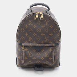 Pre Owned Louis Vuitton Palm Springs Brown/Black Monogram Coated Canvas Leather PM Backpack 