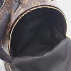 Pre Owned Louis Vuitton Palm Springs Brown/Black Monogram Coated Canvas Leather PM Backpack 
