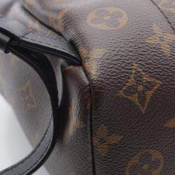 Pre Owned Louis Vuitton Palm Springs Brown/Black Monogram Coated Canvas Leather PM Backpack 