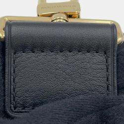 Pre Owned Louis Vuitton Shoulder Bag Calf Leather Utility Crossbody Black