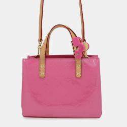 Pre Owned Louis Vuitton Pink Monogram Vernis Remix Reed PM Handbag