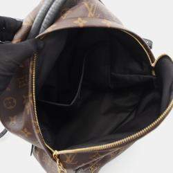 Pre Owned Louis Vuitton Palm Springs Backpack Mm Coated Canvas And Leather Monogram Brown