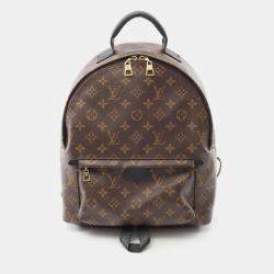 Pre Owned Louis Vuitton Palm Springs Backpack Mm Coated Canvas And Leather Monogram Brown
