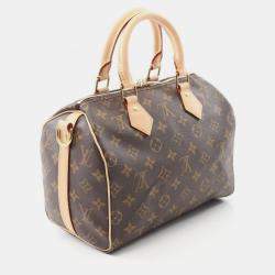Pre Owned Louis Vuitton Speedy Bandouliere 25 Handbag Coated Canvas And Leather Monogram Brown