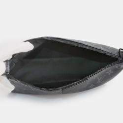 Pre Owned Louis Vuitton Monogram Eclipse Pochette Accessoire Xl Shoulder Bag Black