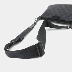 Pre Owned Louis Vuitton Monogram Eclipse Pochette Accessoire Xl Shoulder Bag Black