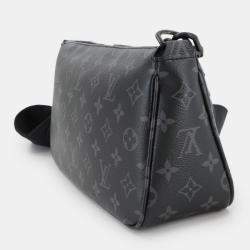 Pre Owned Louis Vuitton Monogram Eclipse Pochette Accessoire Xl Shoulder Bag Black