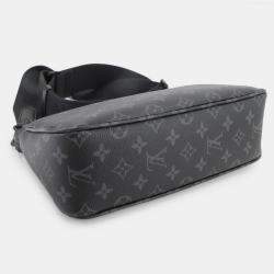 Pre Owned Louis Vuitton Monogram Eclipse Pochette Accessoire Xl Shoulder Bag Black