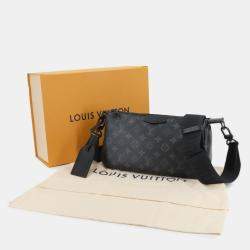 Pre Owned Louis Vuitton Monogram Eclipse Pochette Accessoire Xl Shoulder Bag Black