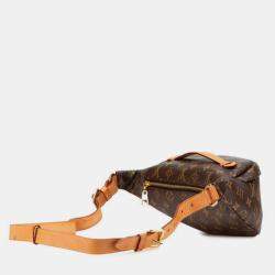 Pre Owned Louis Vuitton Monogram Bum Bag Body Waist Brown Pvc Leather