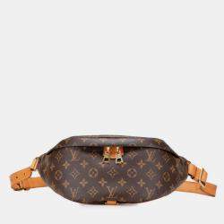 Pre Owned Louis Vuitton Monogram Bum Bag Body Waist Brown Pvc Leather