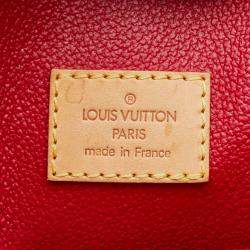 Pre Owned Louis Vuitton X Takashi Murakami Monogram Cherry Sac Plat Tote Bag Brown Leather