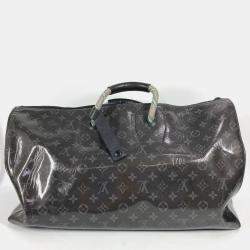 Pre Owned Louis Vuitton Monogram Eclipse Glaze Isetan Limited Keepall Bandouliere 50 2Way Bag Travel Shoulder Boston Black