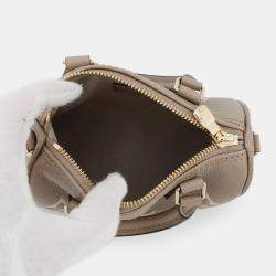 Pre Owned Louis Vuitton Beige Monogram Empreinte Nano Speedy Handbag