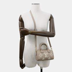 Pre Owned Louis Vuitton Beige Monogram Empreinte Nano Speedy Handbag