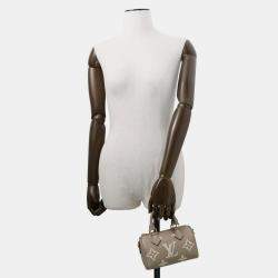 Pre Owned Louis Vuitton Beige Monogram Empreinte Nano Speedy Handbag