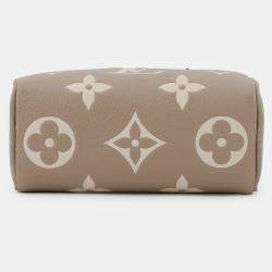 Pre Owned Louis Vuitton Beige Monogram Empreinte Nano Speedy Handbag