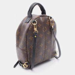 Pre Owned Louis Vuitton Palm Springs Mini Backpack Coated Canvas And Leather With Monogram Design Brown Black