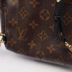 Pre Owned Louis Vuitton Palm Springs Mini Backpack Coated Canvas And Leather With Monogram Design Brown Black