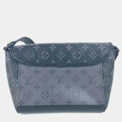 Pre Owned Louis Vuitton Monogram Eclipse Pulse Messenger Bag Crossbody Flap Shoulder Canvas Black
