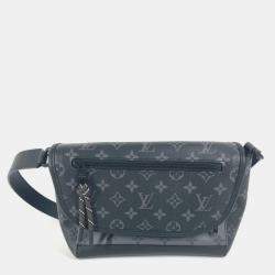 Pre Owned Louis Vuitton Monogram Eclipse Pulse Messenger Bag Crossbody Flap Shoulder Canvas Black