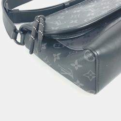 Pre Owned Louis Vuitton Monogram Eclipse Pulse Messenger Bag Crossbody Flap Shoulder Canvas Black