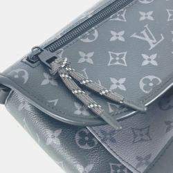 Pre Owned Louis Vuitton Monogram Eclipse Pulse Messenger Bag Crossbody Flap Shoulder Canvas Black